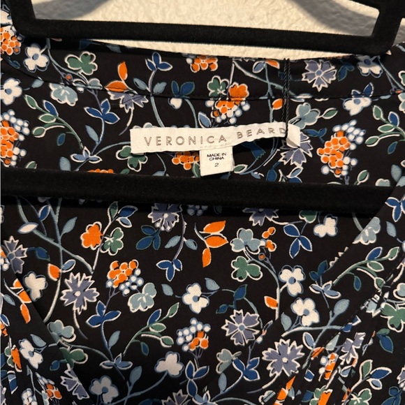 Veronica Beard 100% silk August pin tuck boho printed mini dress - Picture 10 of 12